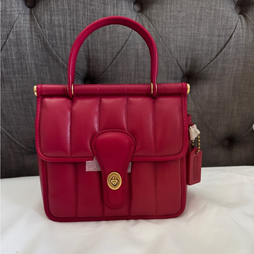 New. NWT Never used Coach Willis Top Handle 18 With Quilting
